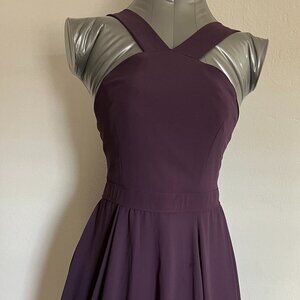 Lulus Skater Style Mini Dress, plum purple, Size S